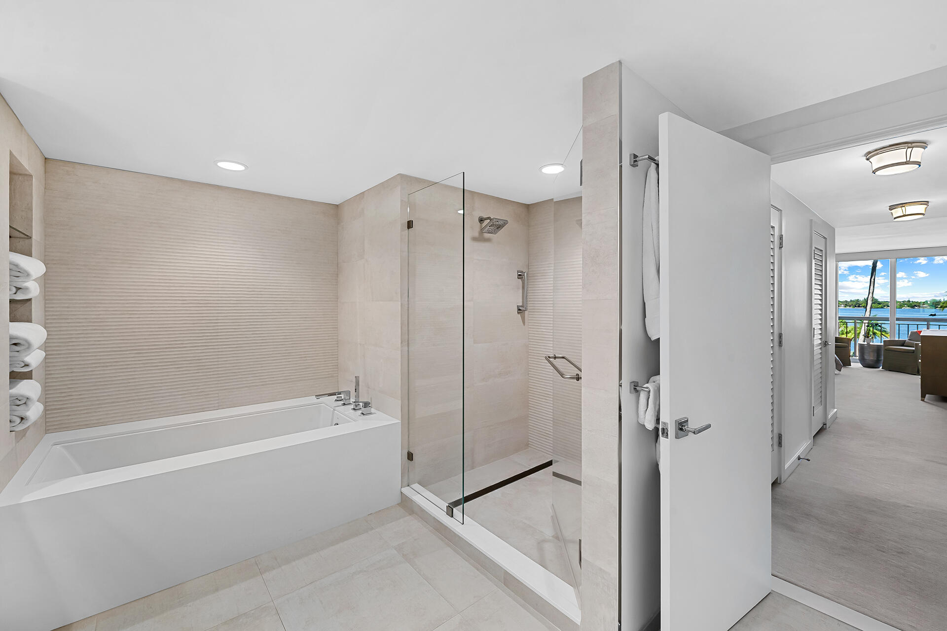 3140 South Ocean Boulevard, Unit 307S Palm Beach, FL 33480 - Photo 18 of 58 a bathroom with a bathtub and a shower