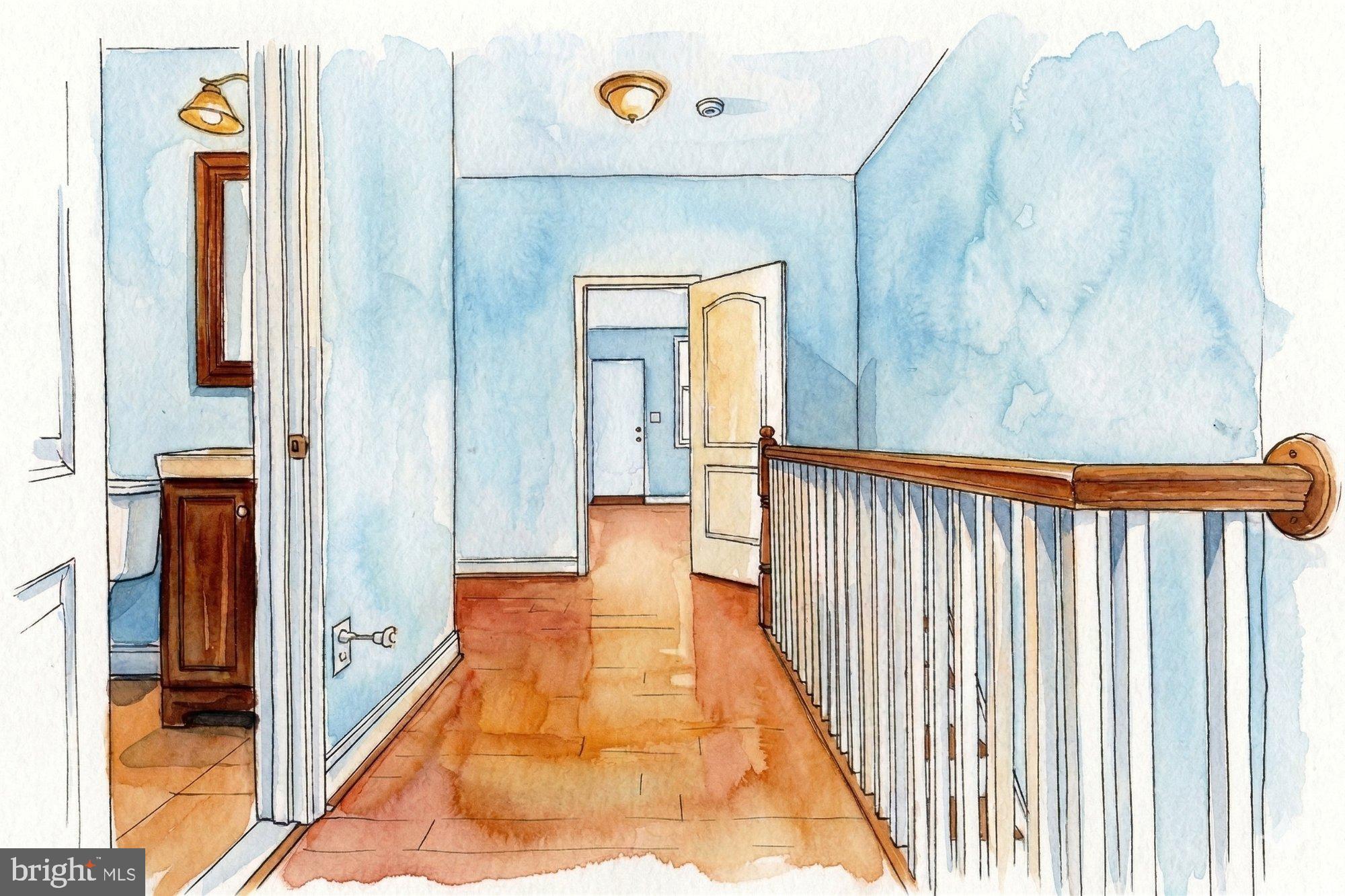 414 North Milton Avenue Baltimore, MD 21224 - Photo 11 of 17 a view of a hallway with wooden floor and a bathroom