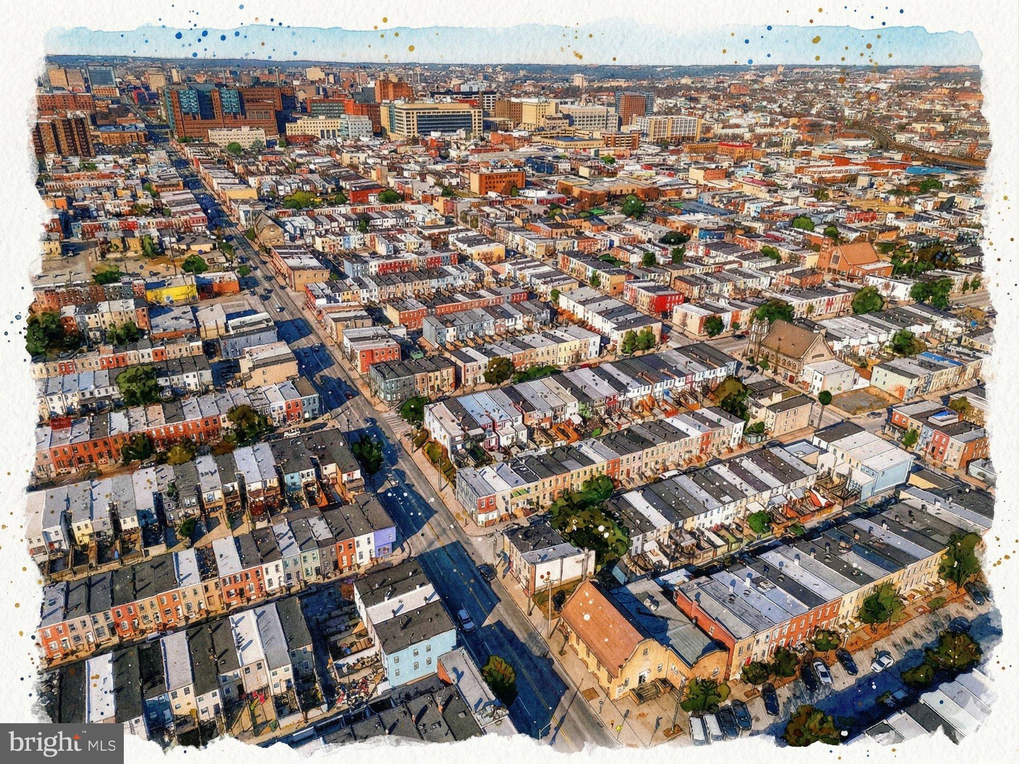 414 North Milton Avenue Baltimore, MD 21224 - Photo 16 of 17 an aerial view of a city