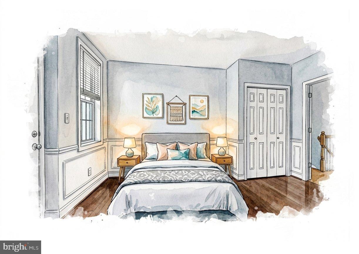 414 North Milton Avenue Baltimore, MD 21224 - Photo 8 of 17 a spacious bedroom with a bed and a painting on the wall