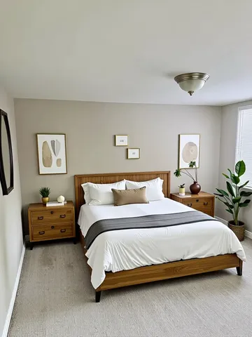 a bedroom with bed and a couch