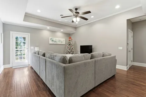 a view of a parking space in a back yard