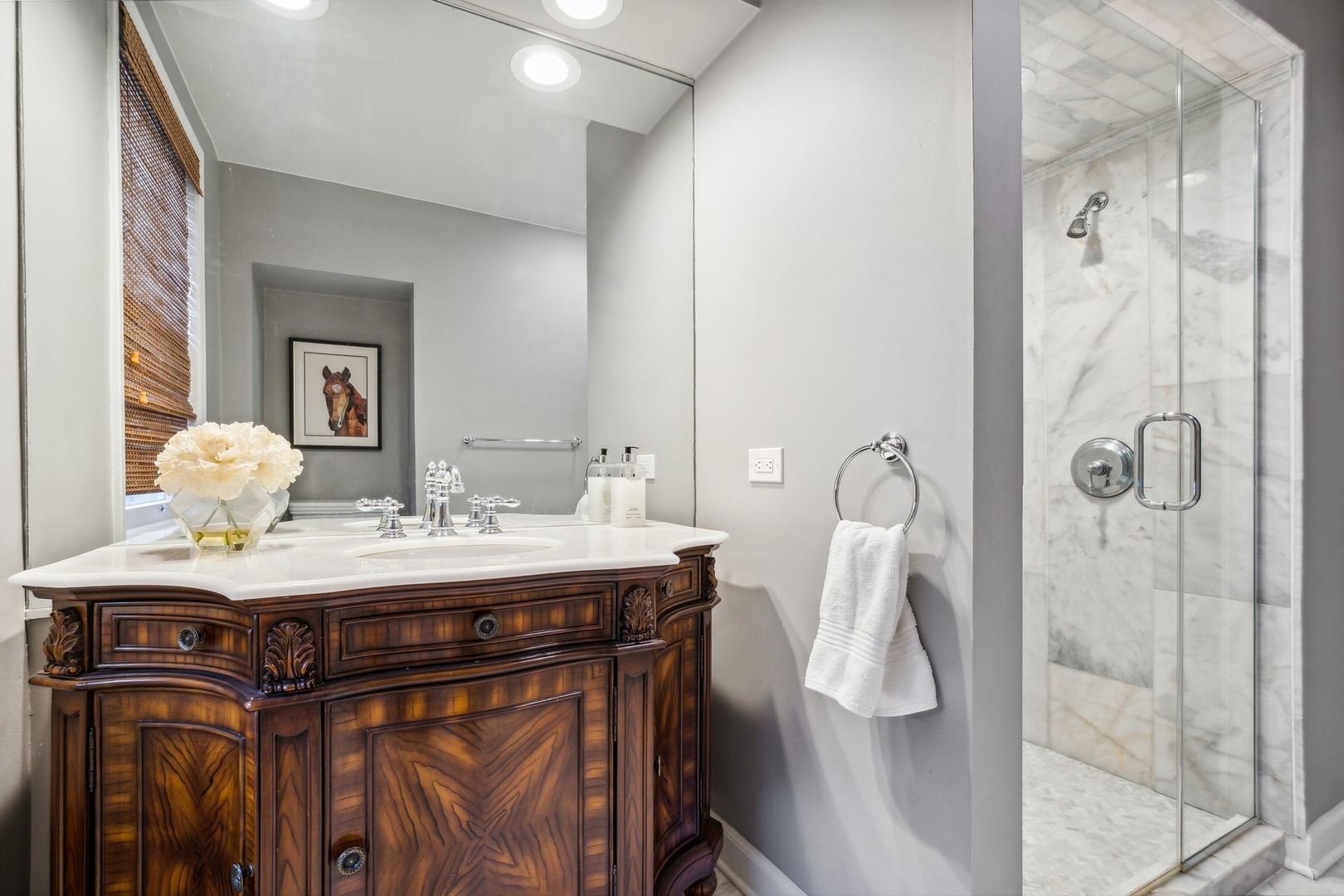 382 Ridge Avenue Winnetka, IL 60093 - Photo 34 of 43 a bathroom with a sink vanity and shower