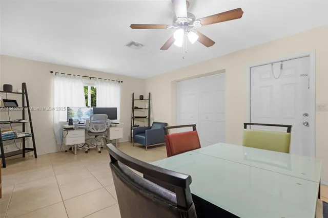 a bedroom with a bed and furniture