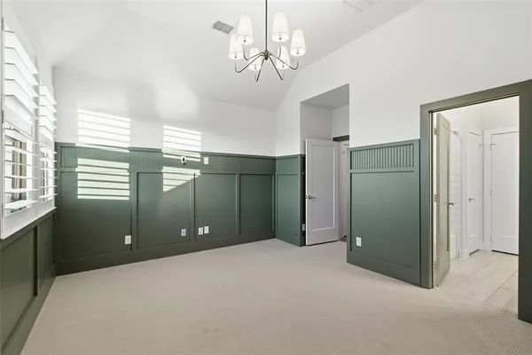 a view of a livingroom with a chandelier