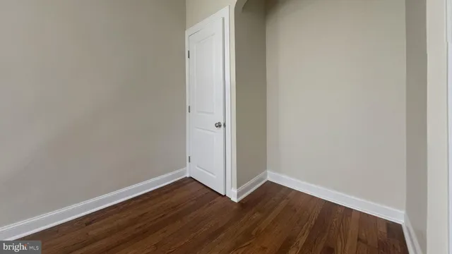 a view of small space with wooden floor