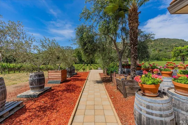 a view of a terrace with sitting area