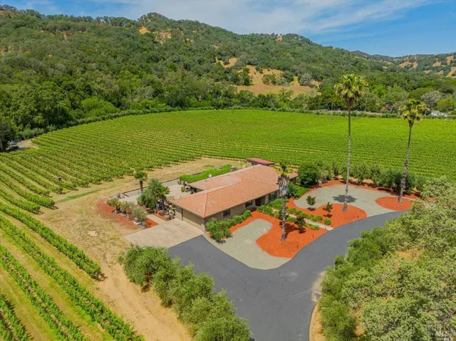 an aerial view of a houses with a lake view