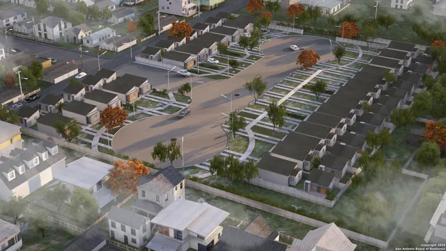 an aerial view of a city