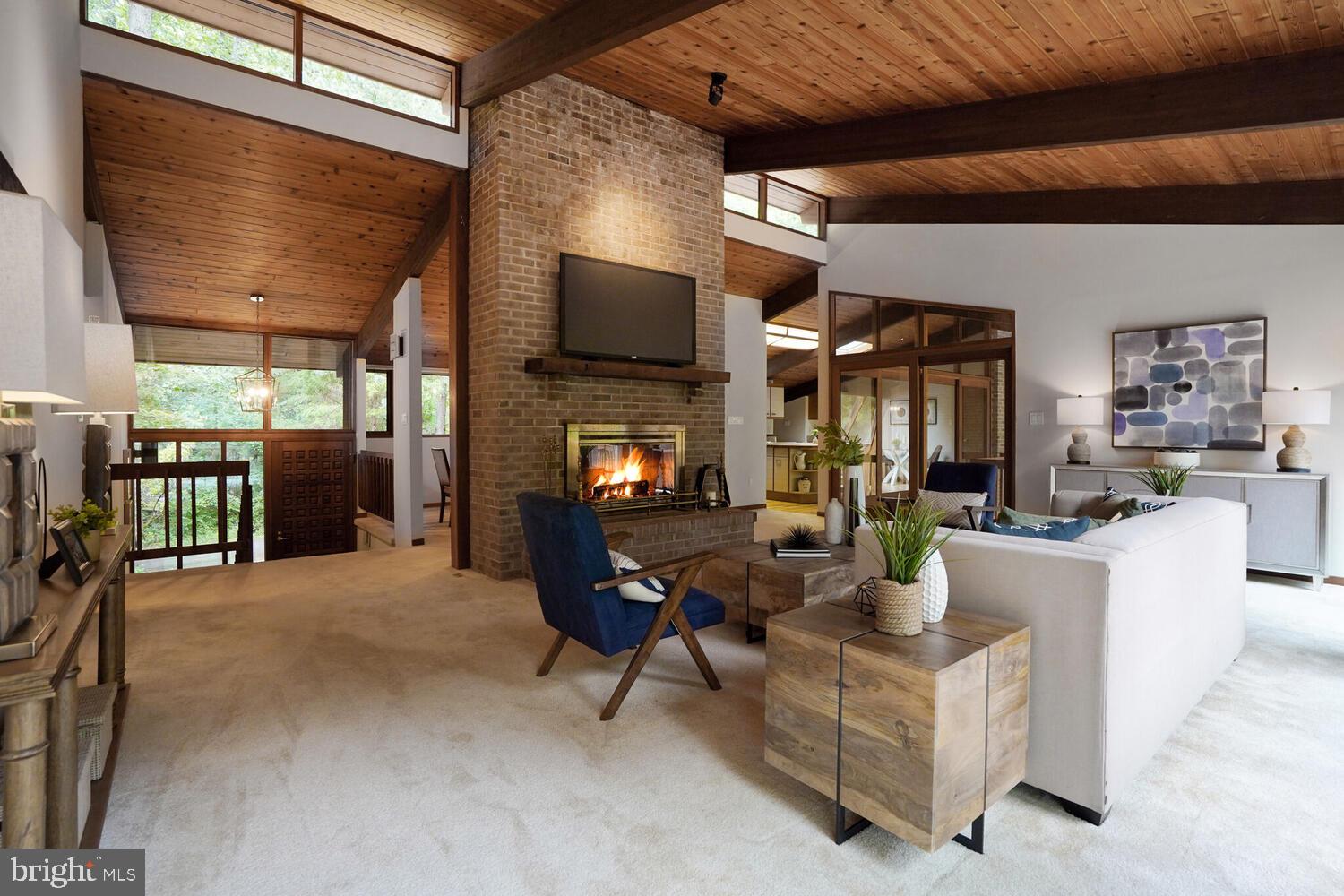 1017 Towlston Road McLean, VA 22102 - Photo 7 of 56 Floor to Ceiling Brick Wood-Burning Fireplace