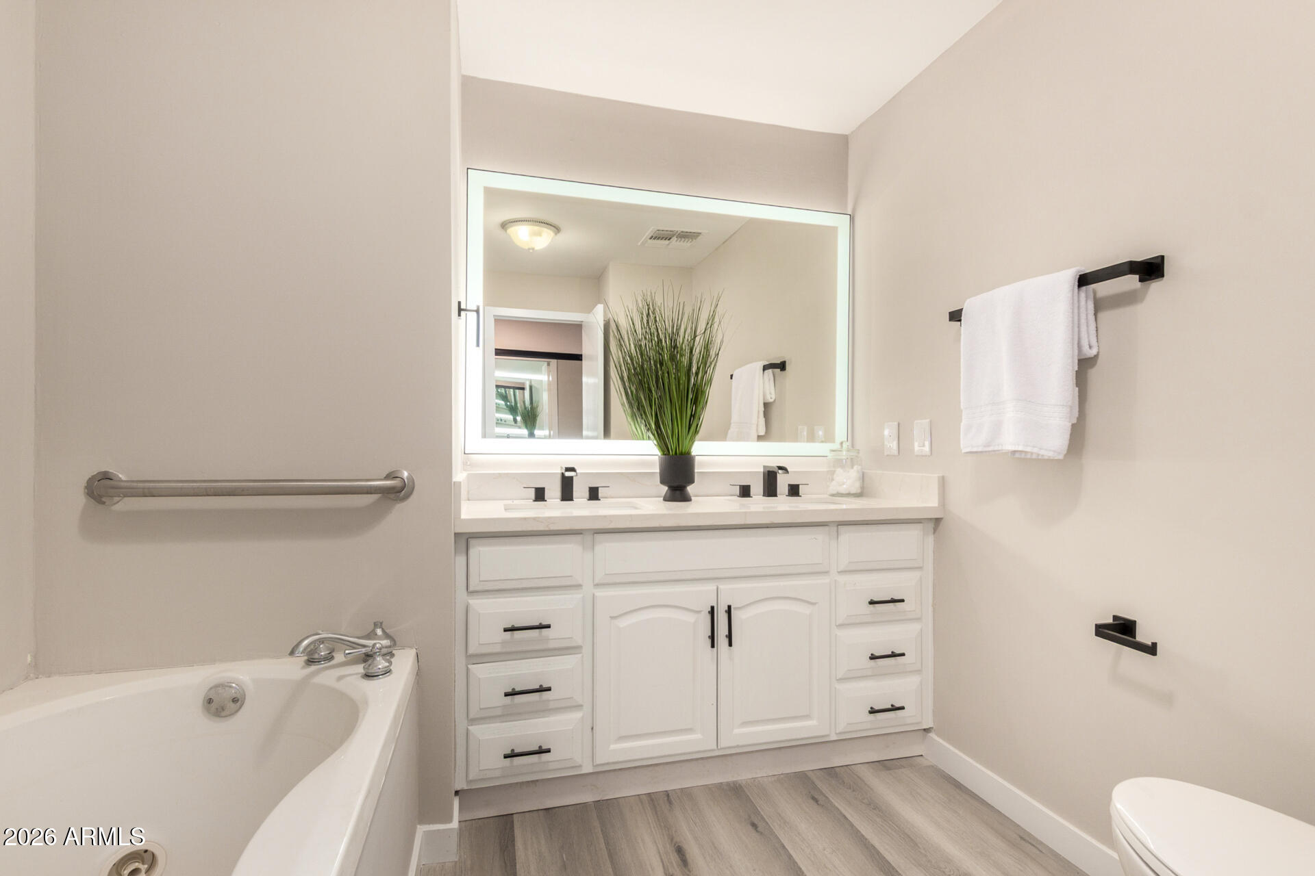 422 South 80th Way Mesa, AZ 85208 - Photo 20 of 28 a bathroom with a sink a toilet and a bathtub