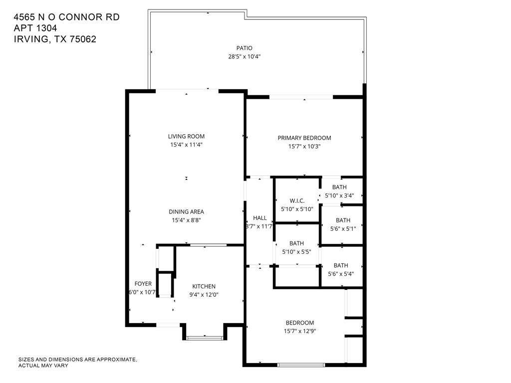 4565 North O'Connor Road, Unit 1304 Irving, TX 75062 - Photo 31 of 32 Floor plan
