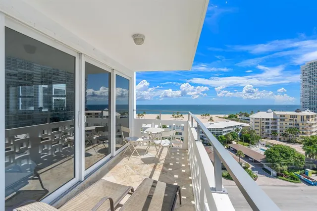 a view of balcony with city view