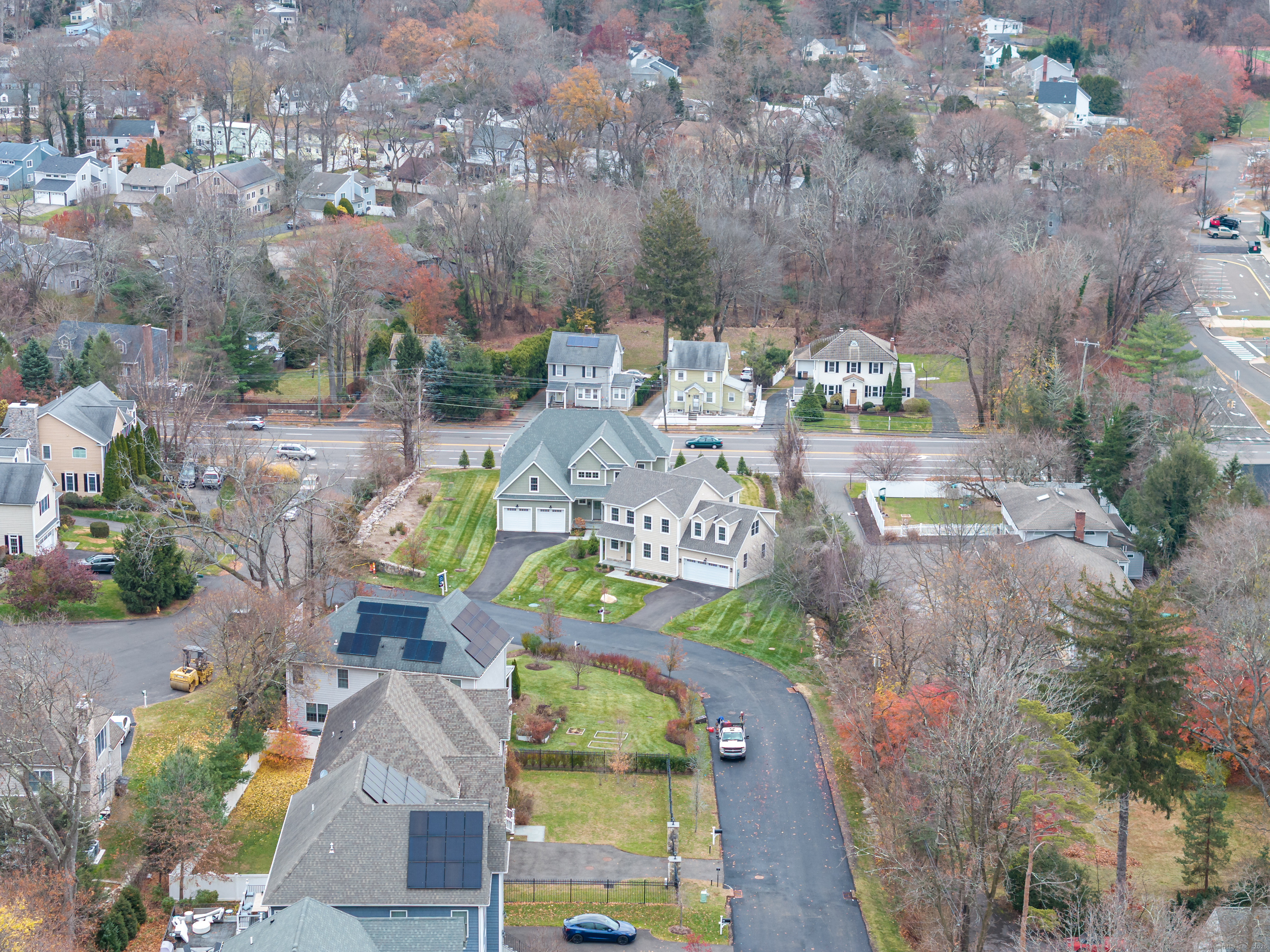 12 Walnut Ridge Court Stamford, CT 06905 - Photo 29 of 32 an aerial view of a house with garden space and street view