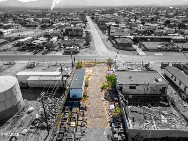an aerial view of a parking space with parking space
