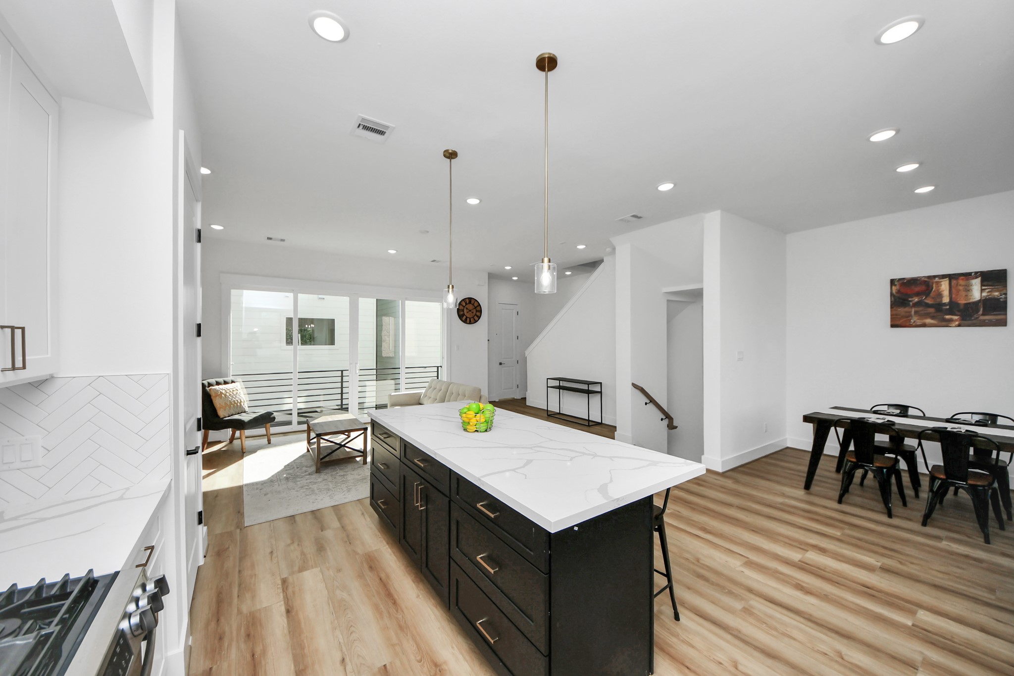 4804 Elysian Street, Unit B Houston, TX 77009 - Photo 18 of 49 a room with stainless steel appliances kitchen island granite countertop lots of counter top space and furniture