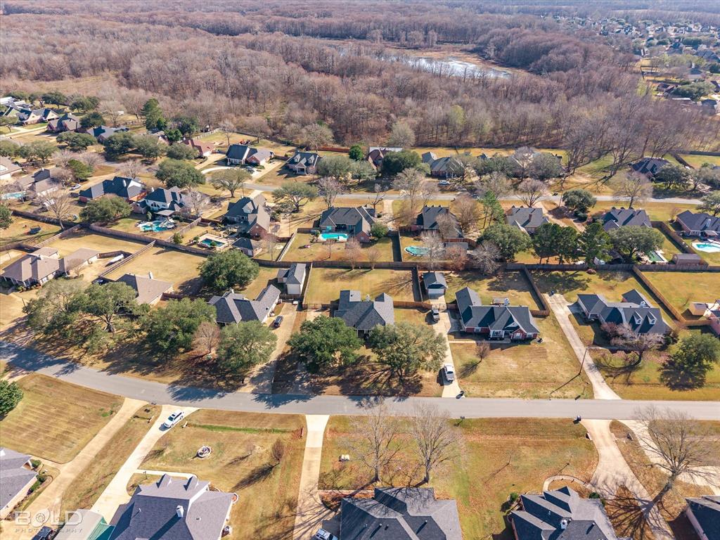 218 Ridgefield Drive Bossier City, LA 71111 - Photo 36 of 40 Aerial view of property's location featuring nearby suburban area and a large body of water