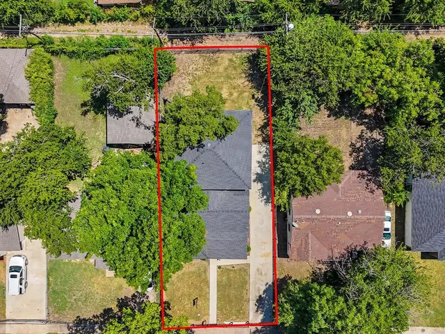 an aerial view of a house