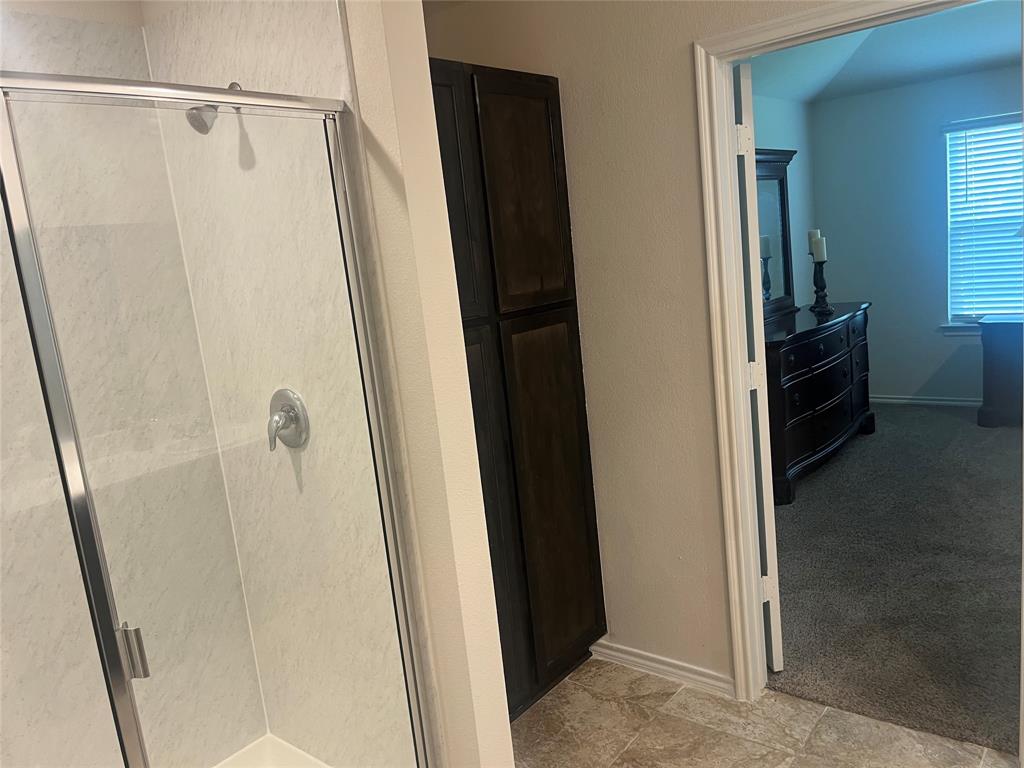 723 Primrose Lane Pilot Point, TX 76258 - Photo 13 of 37 BUILT-IN CABINETS - CEAMIC TILE FLOORS - WALK-IN SHOWER AND OVERSIZED VANITY