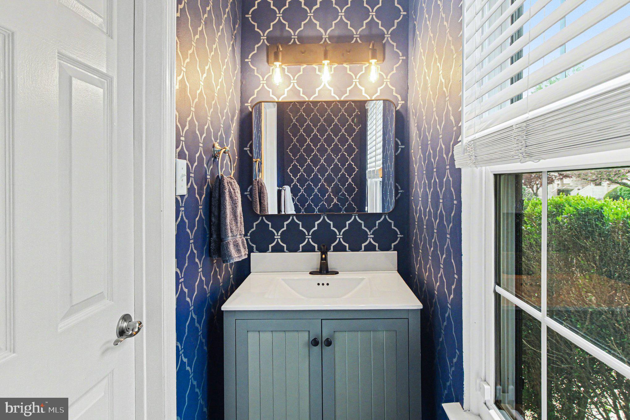 3402 Keswick Way Newtown Square, PA 19073 - Photo 22 of 29 Chic blue bathroom with modern accents.