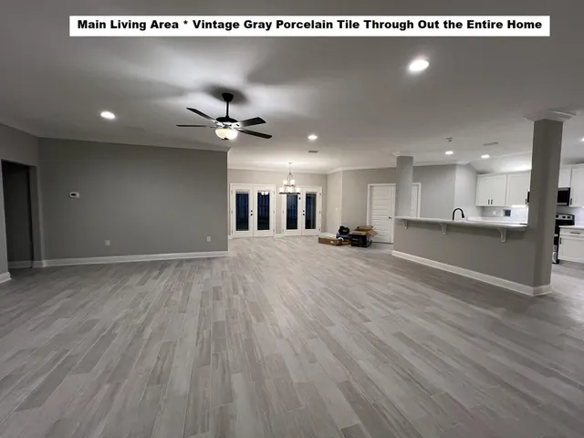 a view of a big room with wooden floor
