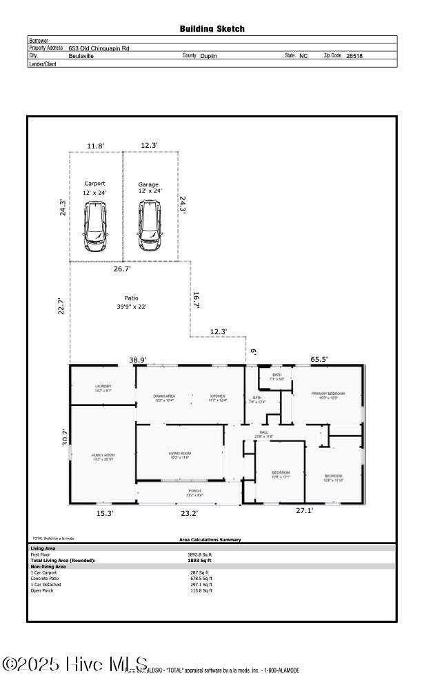 653 Old Chinquapin Road Beulaville, NC 28518 - Photo 55 of 55 Floor Plan