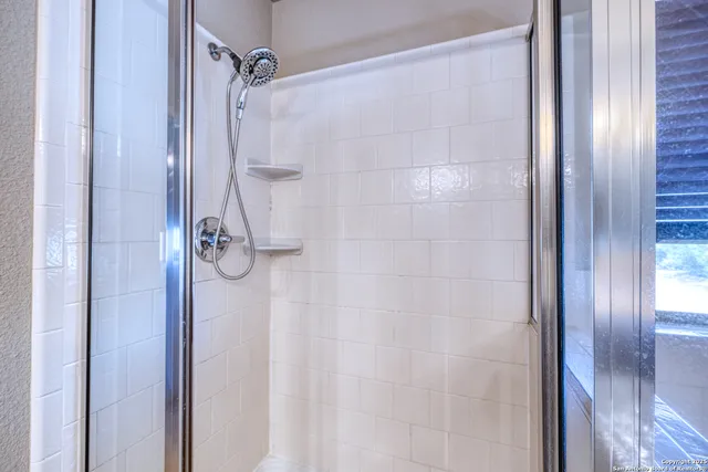 a bathroom with a shower