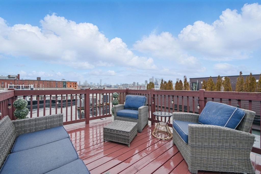 12 I Street, Unit 3 Boston, MA 02127 - Photo 15 of 19 a balcony with wooden floor and city view