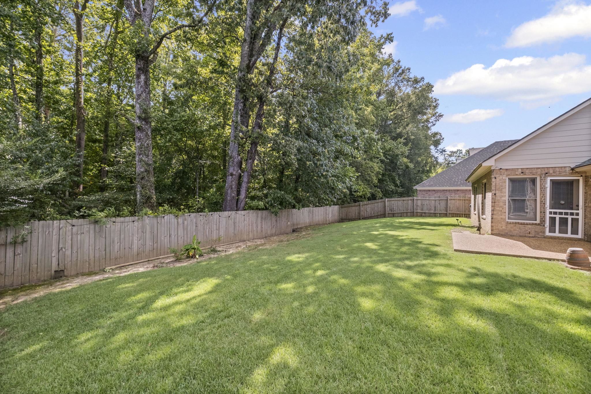 10467 Juneau Way Collierville, TN 38017 - Photo 31 of 34 a view of a backyard with a small cabin