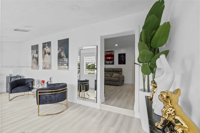 a living room with furniture