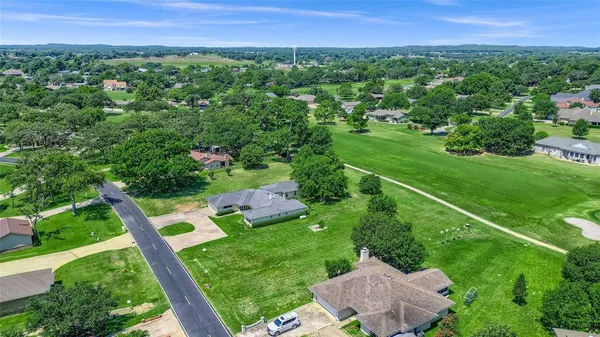 a view of a lush green space