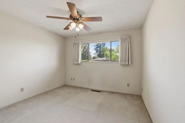 an aerial view of a swimming pool