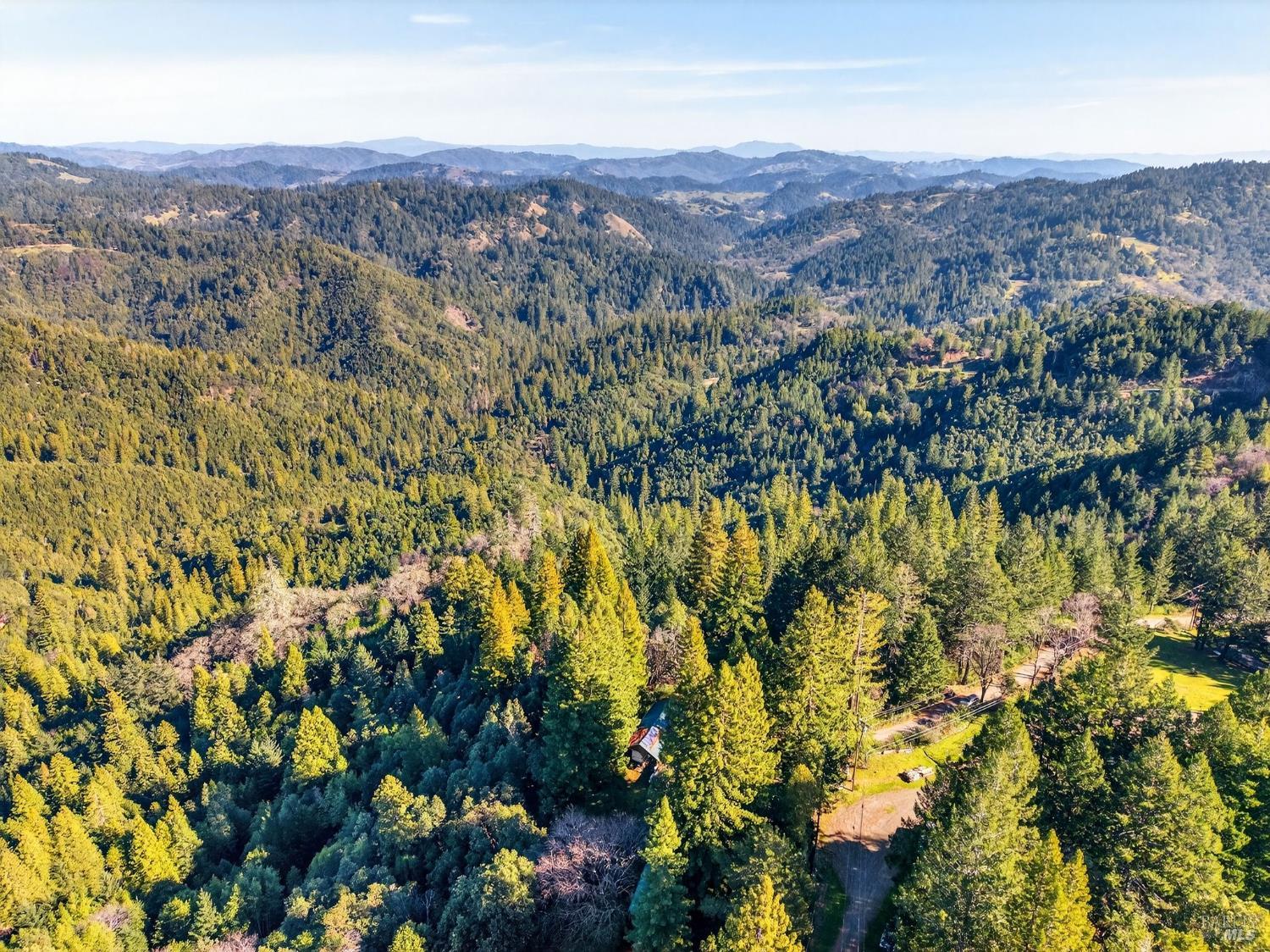 22510 Fort Ross Road Cazadero, CA 95421 - Photo 15 of 22 an aerial view of residential house with green space and mountain view