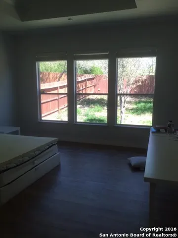 a living room with a large window