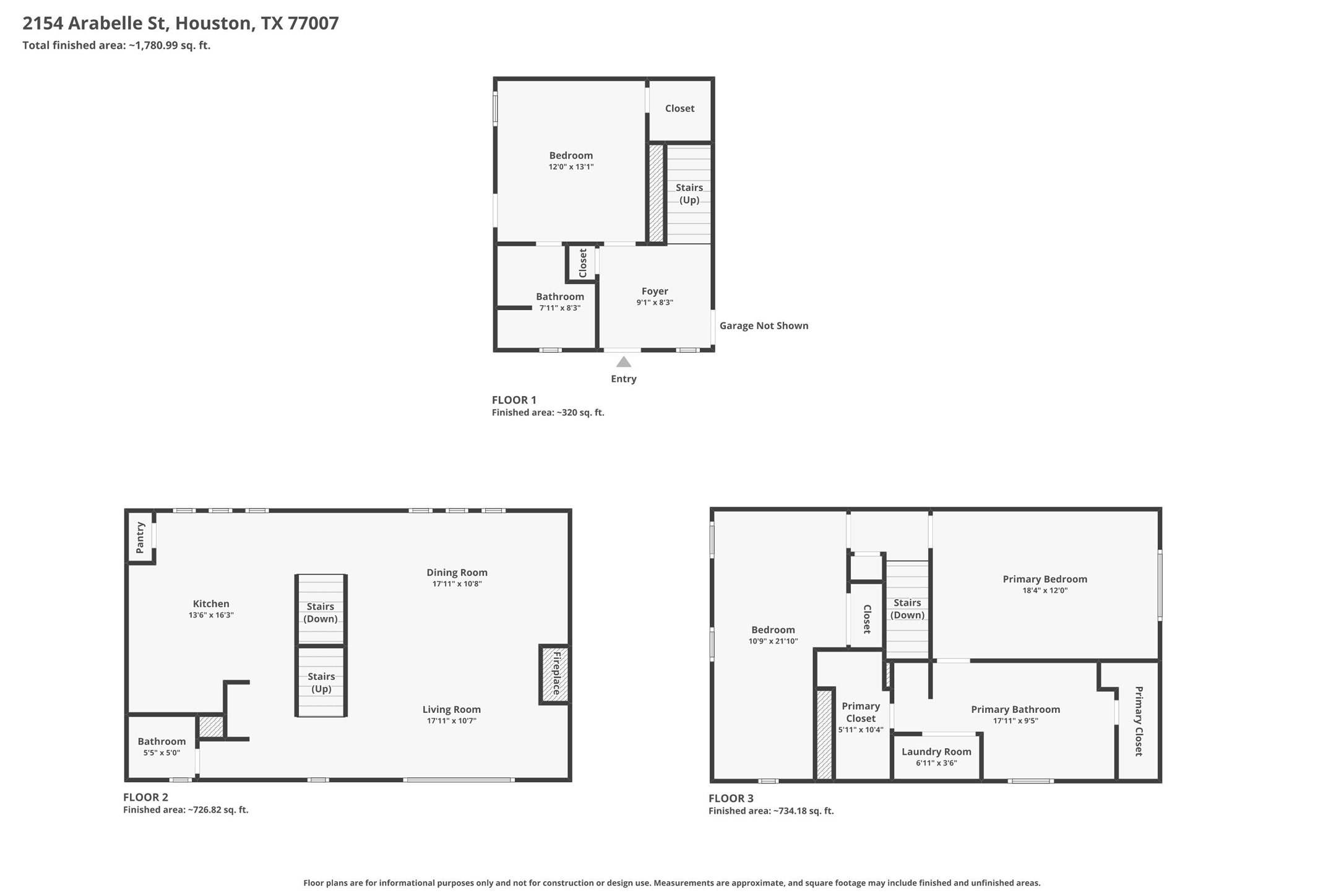 2154 Arabelle Street Houston, TX 77007 - Photo 45 of 45 Floor plan - Combined