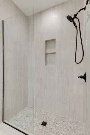 a bathroom with a shower