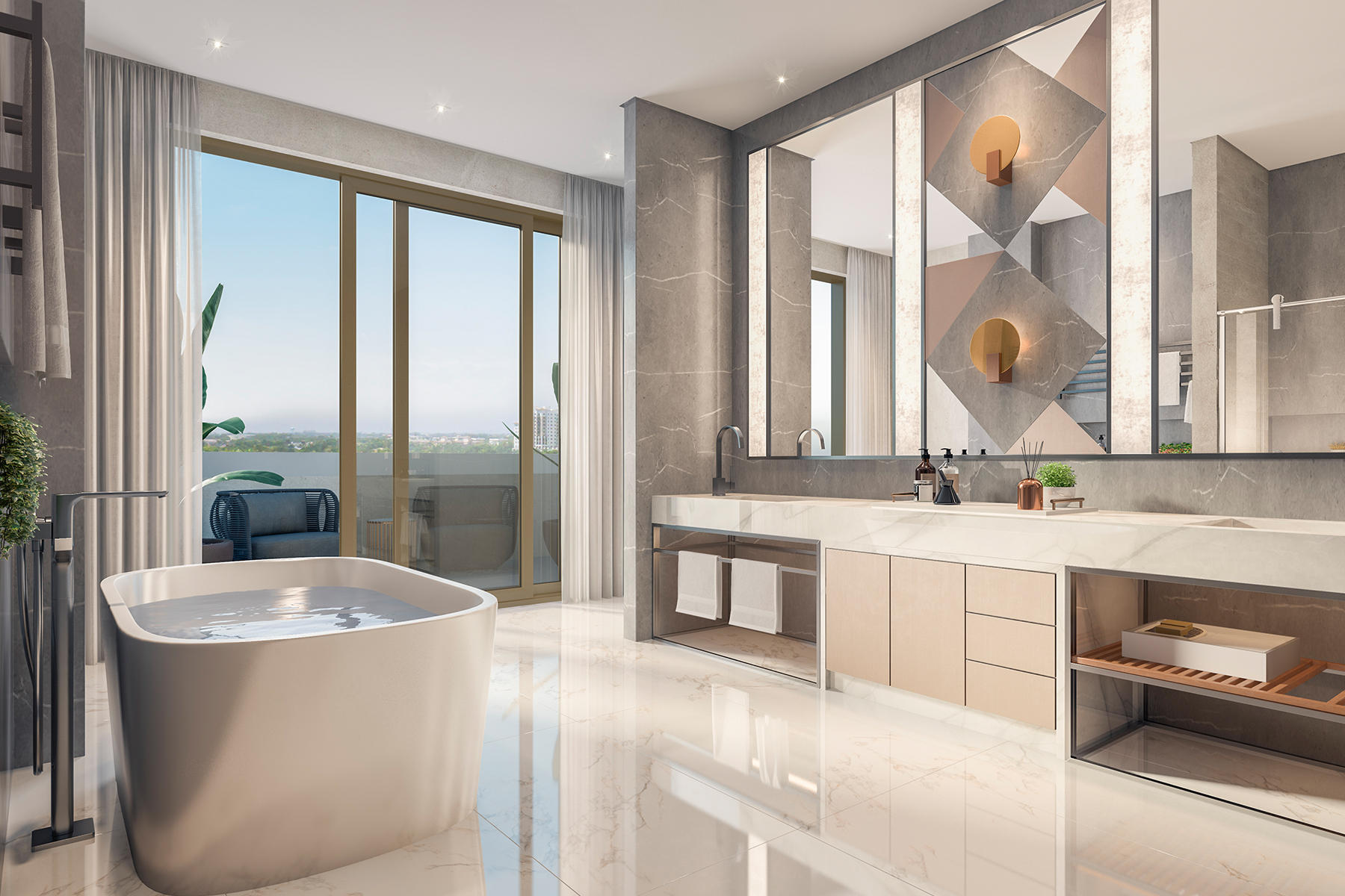 475 East Royal Palm Road, Unit PH Boca Raton, FL 33432 - Photo 7 of 13 a large bathroom with a large tub and sink