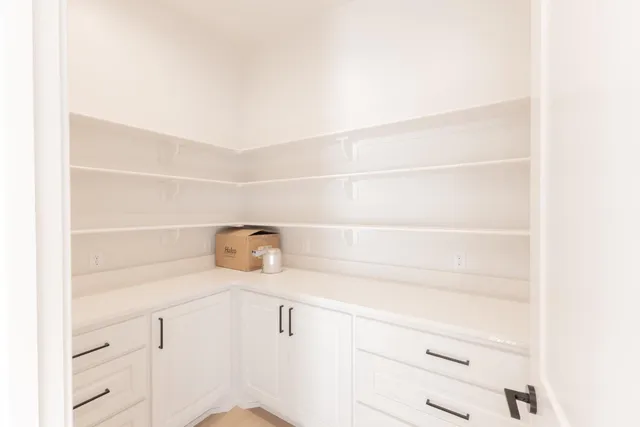 a close up of a closet