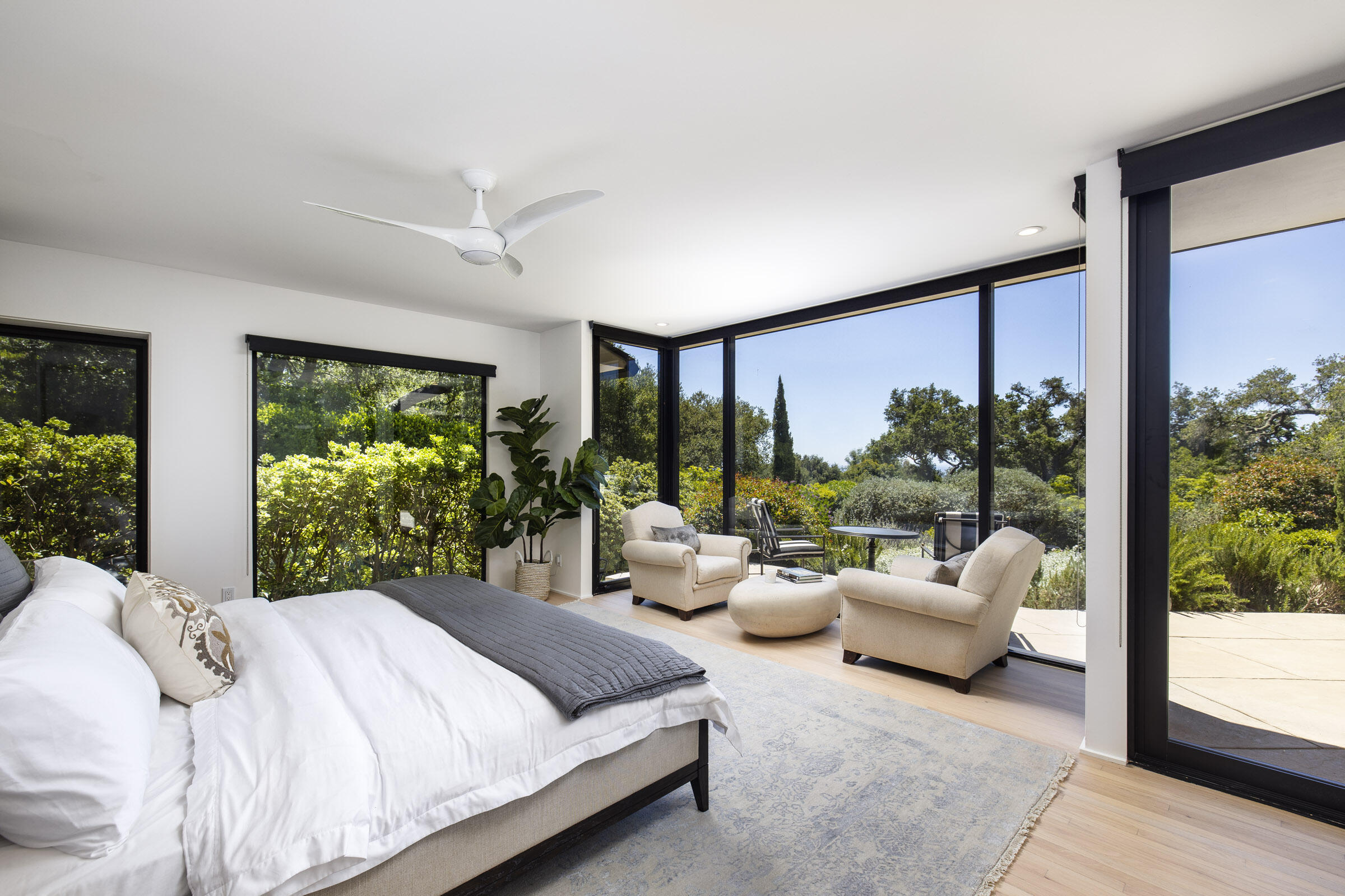 800 Hot Springs Road Montecito, CA 93108 - Photo 11 of 22 a bed room with couch and a large window