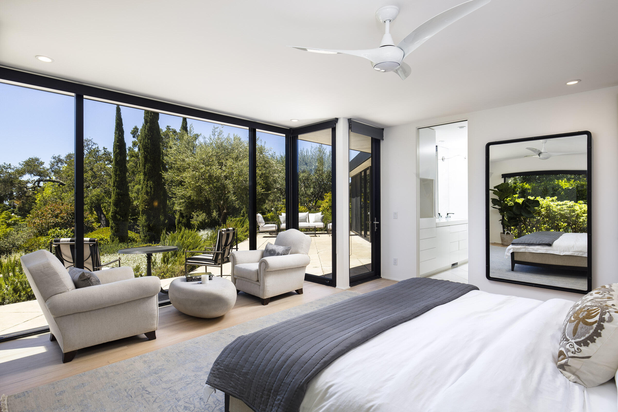 800 Hot Springs Road Montecito, CA 93108 - Photo 12 of 22 a bedroom with furniture and a large window