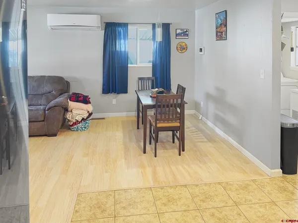 a room with furniture and a table