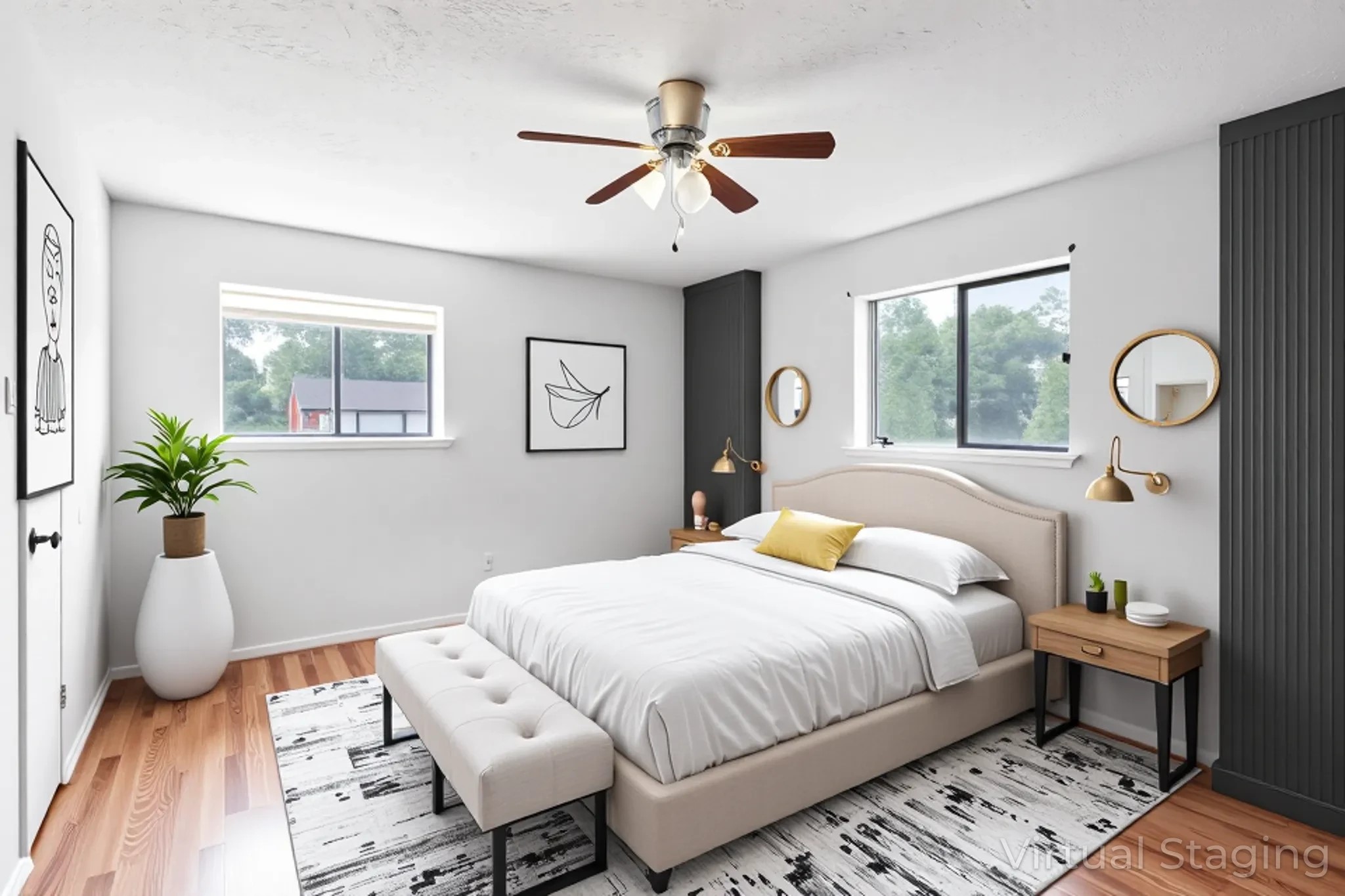 4423 Mossygate Drive Spring, TX 77373 - Photo 26 of 38 a bedroom with a bed and dresser with wooden floor
