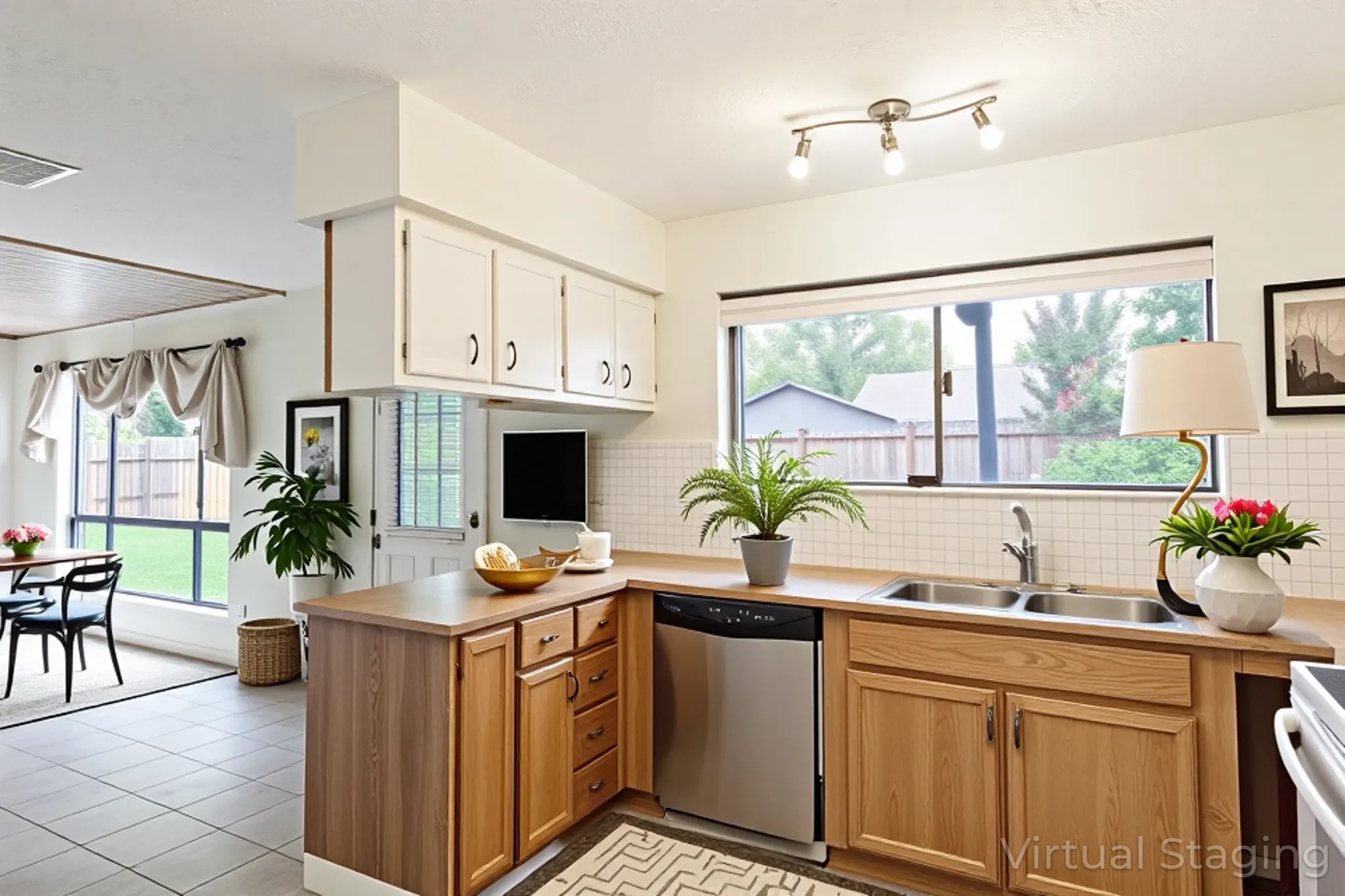 4423 Mossygate Drive Spring, TX 77373 - Photo 7 of 38 a kitchen with sink refrigerator and window
