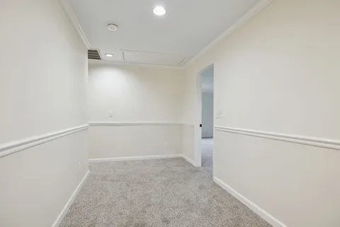 a room with a table and a chair