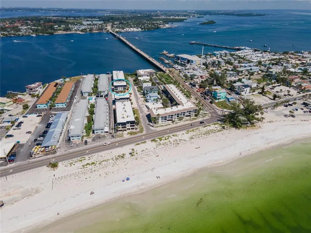 an aerial view of a beach