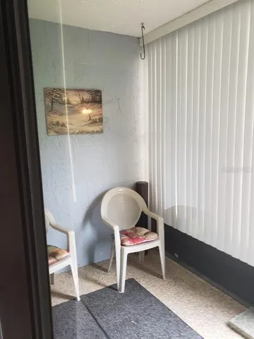 a chair and table in a room