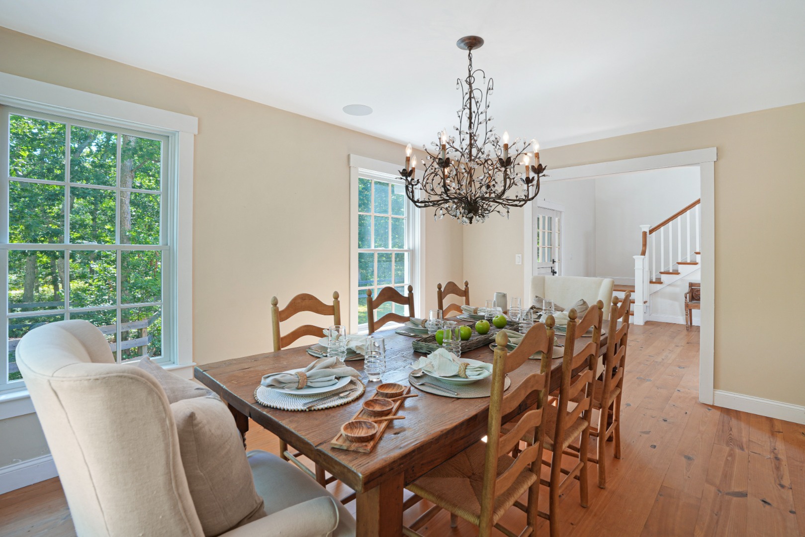 53 Stoney Hill Road West Tisbury, MA 02568 - Photo 16 of 51 a view of a dining room with furniture window and outside view