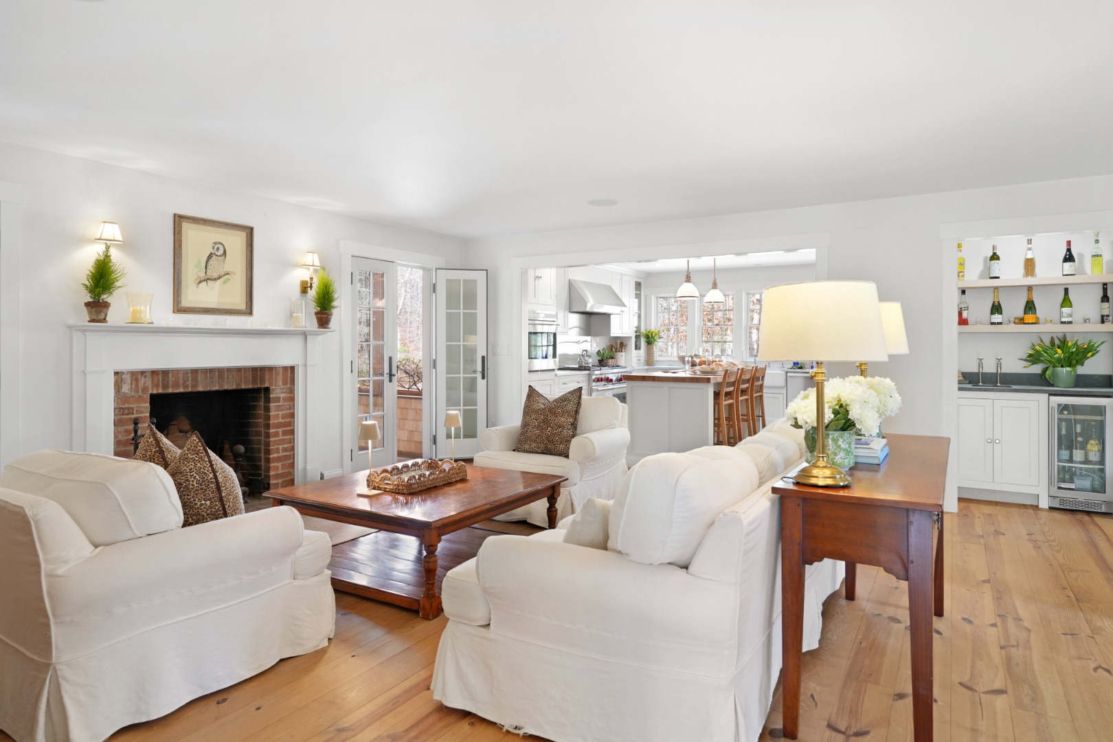 53 Stoney Hill Road West Tisbury, MA 02568 - Photo 8 of 51 a living room with furniture and a fireplace