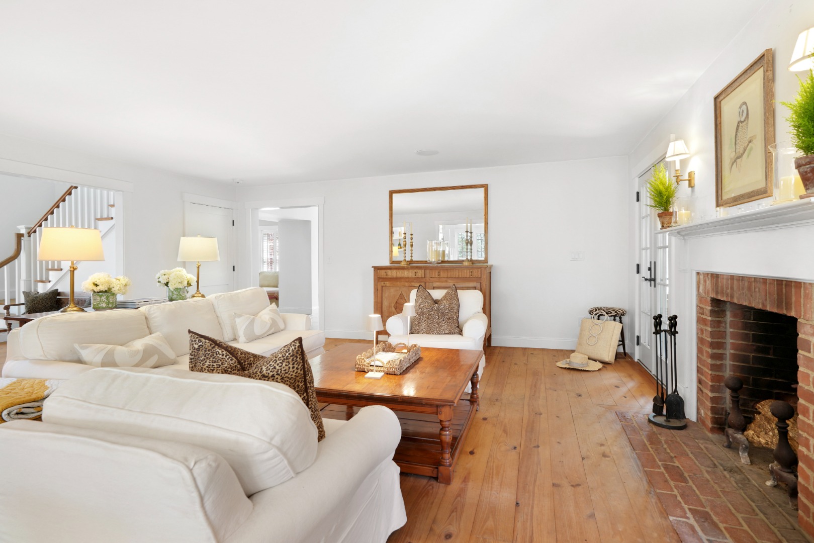 53 Stoney Hill Road West Tisbury, MA 02568 - Photo 9 of 51 a living room with furniture and a fireplace