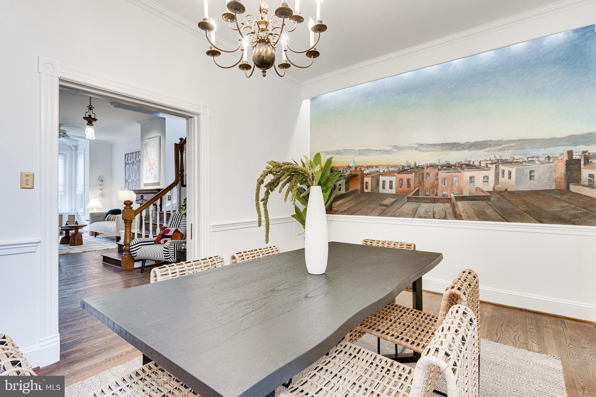 148 F Street Southeast Washington, DC 20003 - Photo 15 of 72 Pocket doors separate DR from double parlor LR